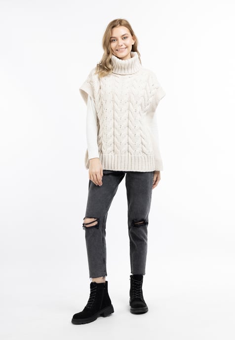 Dreimaster Strickweste Damen WOLLWEISS - Image 2