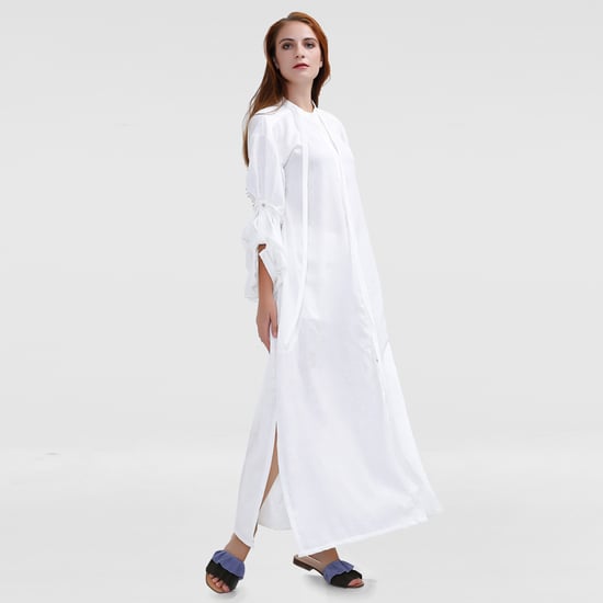 Langes strukturiertes Hemdblusenkleid - Image 1