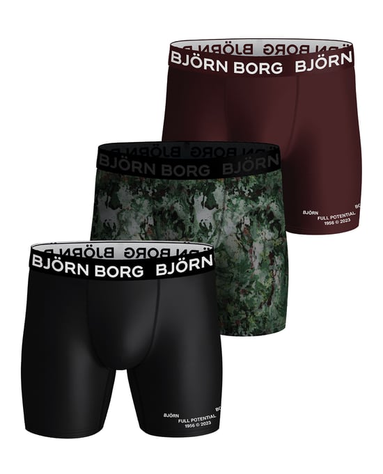 Björn Borg - 3er Pack atmungsaktive Performance Boxershorts | Herren Sport Boxershorts - Camo Mix - Image 1