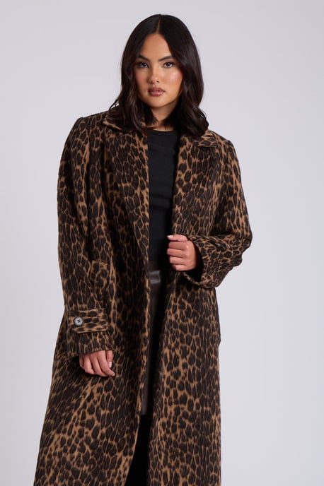 Urban Bliss Leopard Print Formal Coat