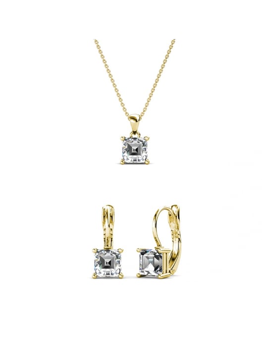 Quadratisches Set und Box - Gold und Kristall - Image 1