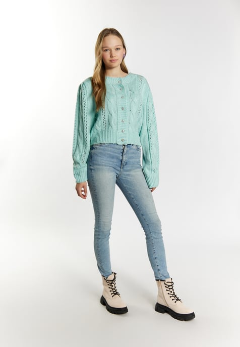 Mymo Strickcardigan Damen Aqua - Image 2