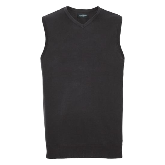 Russell Collection Herren Strick-Pullunder mit V Ausschnitt (Schwarz) - Image 1