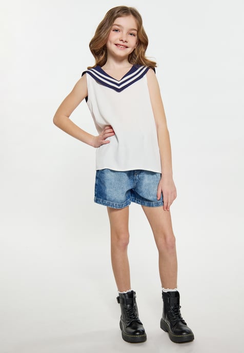 Dreimaster Bluse Mädchen (Kids) Wollweiß - Image 2