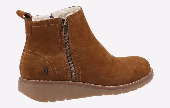 Hush Puppies Libby Wildleder Damen Stiefeletten In Tan - Image 3