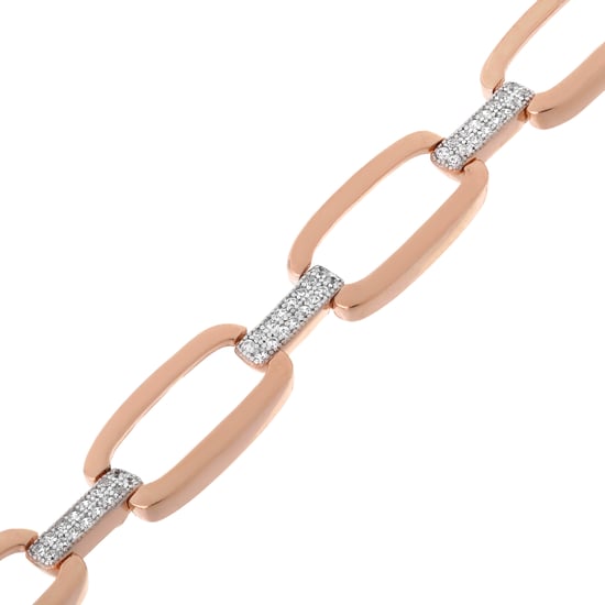 Orphelia Women's 925 Sterling Silver Necklace - Silver/Rose ZK-7209