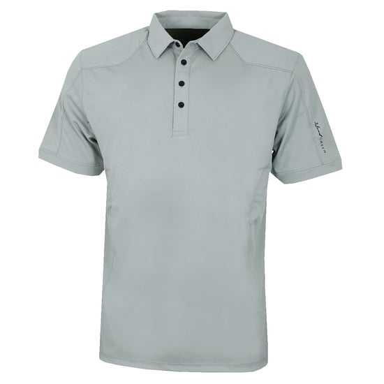 Island Green - Poloshirt Abgesteppt für Herren - Emblem (Schlachtschiff Grau) - Image 1