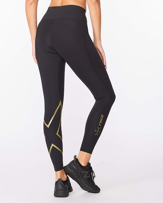 FORCE MID-RISE COMPRESSION TIGHTS Black/Gold