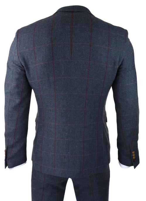 Herren Hahnentritt Tweed Anzug 3-teilig Marineblau Peaky Blinders 1920er Jahre Maßgeschneiderte Passform - Image 6
