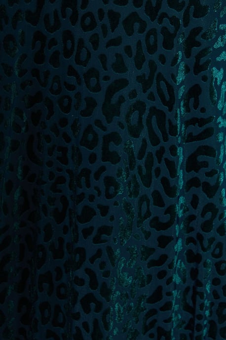 Leopard Burnout Long Sleeve Midi Dress