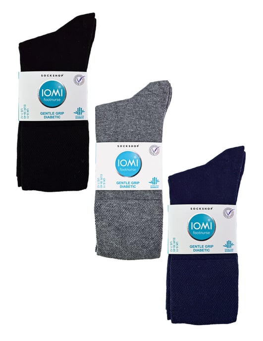 IOMI - 6 Pack Herren Diabetiker Bambus Socken | Extra breite nahtlose lockere nicht elastische Socken - BNG - Image 2