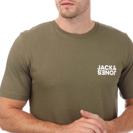 Men's Jack Jones Corp Reverse 5 Pack T-Shirts in Multi colour