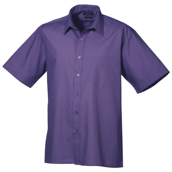 Premier Popelin Herren Hemd, kurzärmlig (Violett) - Image 1