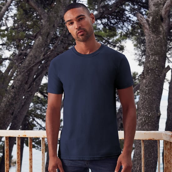 Fruit Of The Loom Herren Iconic 195 Ringspun Premium Tshirt (Deep Navy) - Image 2