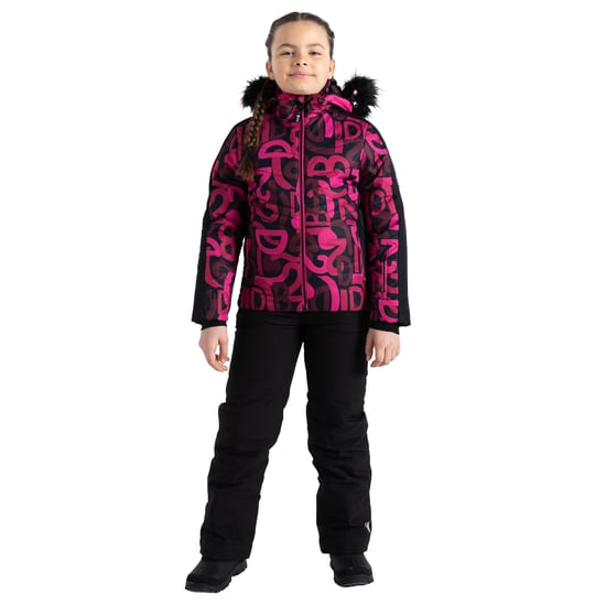 Dare 2B Girls Ding Graffiti Ski Jacket (Pure Pink/Black)