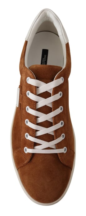 Dolce & Gabbana Men's Brown Suede Leather Low Tops Sneakers Shoes