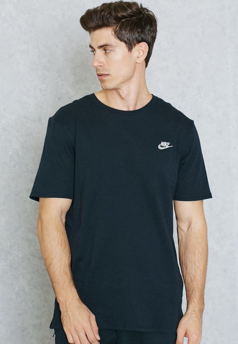 Nike Futura T-Shirt mit gesticktem Logo in Schwarz & Sliver - Image 1