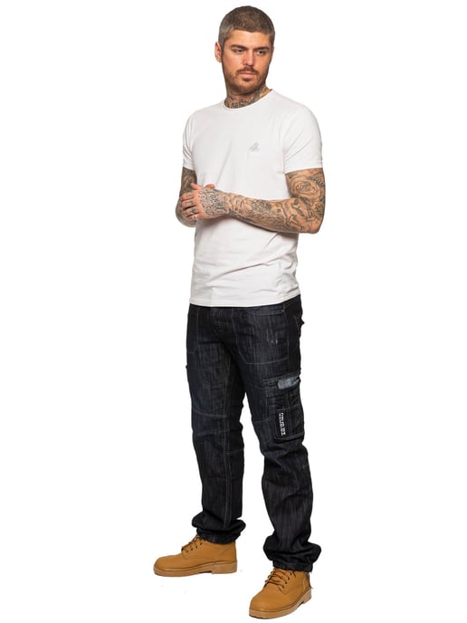 Enzo | Herren Combat Denim Jeans - Dunkelblau - Image 5