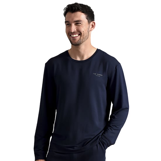 Ted Baker Langarm-Pyjama-Top | Atmungsaktives lässiges Herren-Langarm-T-Shirt - Navy - Image 1