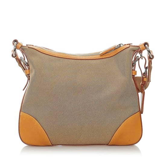 Vintage Prada Canapa Canvas Crossbody Bag Brown