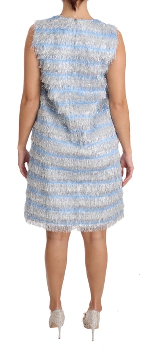 Dolce & Gabbana Women's Light Blue Silver Shift Gown Dress (robe droite) - Image 2