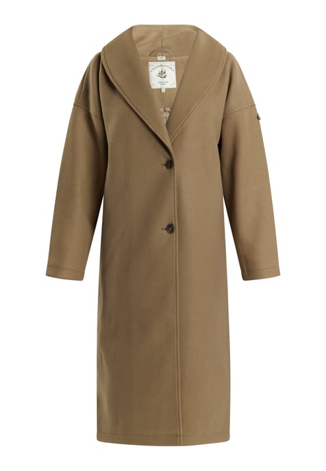 Dreimaster Übergangsmantel in Wolloptik Damen Graubeige - Image 1