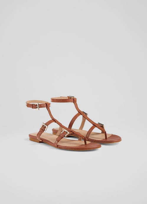 LK Bennett Leah Flat Sandals, Rosewood