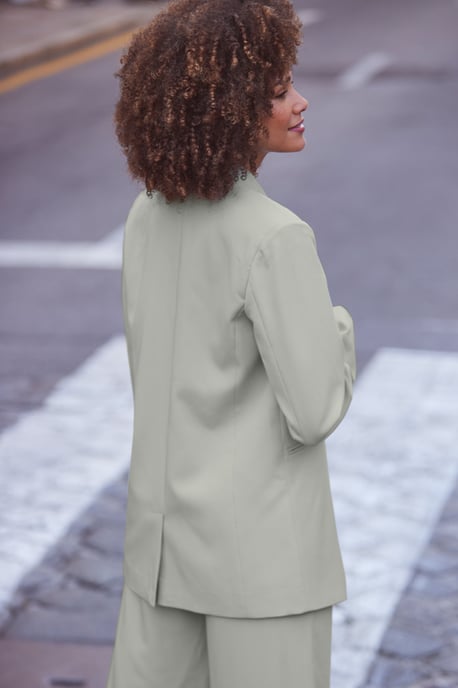 Mint Green Relaxed Fit Double Breasted Blazer