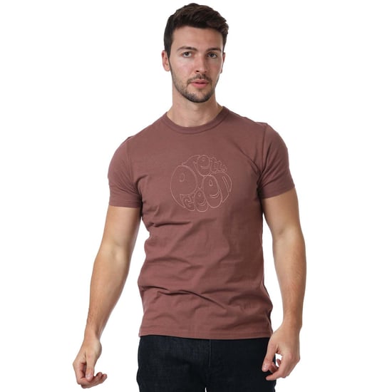 T-shirt Minoris Logo Pretty Green Pour Homme en Bordeaux - Image 1