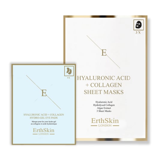 Hyaluronsäure & Kollagen Maske - 3 Blatt + Hyaluronsäure + Kollagen Hydrogel Augenpads 5 X 2 - Image 1