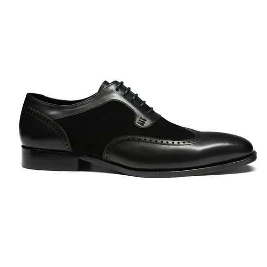 Herrenschuh mit klassischer Ziernaht Businessschuh Glattleder Halbschuh Schwarz - Image 5