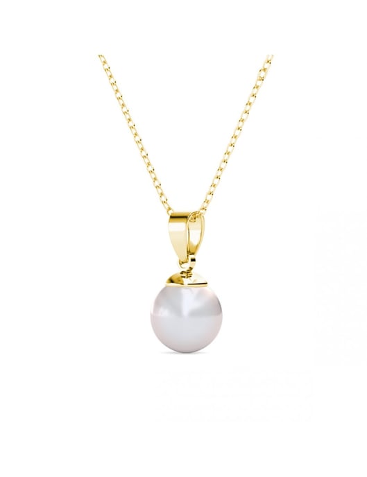 Vollmond-Perlen-Anhänger - Gold und Kristall - Image 3