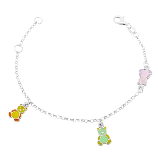Orphelia 'Bär' Kinder-Set aus 925er Sterlingsilber: Armband + Ohrringe - Silber SET-7140/YE - Image 3