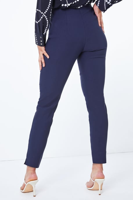 Petite High Waisted Stretch Trousers Smart Office Leggings - Image 4