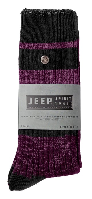 Herren Baumwolle Kleid Socken | Jeep | Midweight Knit Geist Socken, lässig gerippte Muster jeden Tag Socken - Petrol / lila - Image 2
