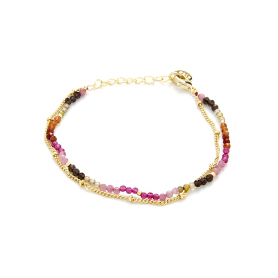 Luxenter Aiel Multicolour Tourmaline bracelet finished in 18K yellow gold
