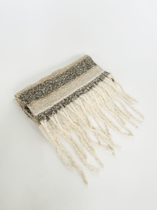 Soft Neutral Striped Scarf