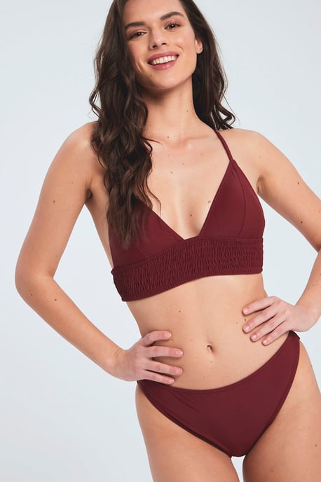 Herita Gepolsterter Kittel-Bikini-Set - Bordeaux - Image 1