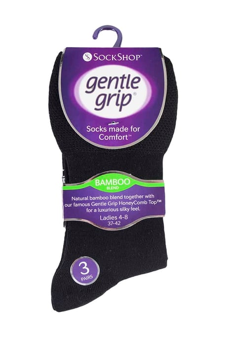 Sock Shop Gentle Grip - 6 Paar Damen nicht elastische Bambus Socken - SOLRM31 - Image 2