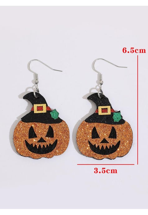 Damen-Ohrhänger „Halloween-Kürbis“ in Flammengold - Image 1