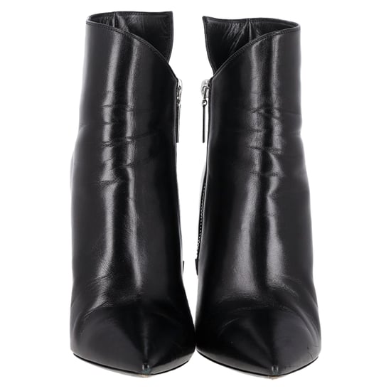 Saint Laurent Pyramid-Absatz Stiefeletten aus schwarzem Leder - Image 2