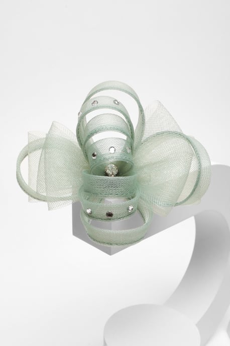 Sage Diamante Clip Fascinator
