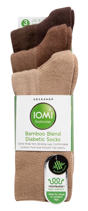 Extra breite Bambus-Socken für Diabetiker von IOMI | 3er-Pack | 4 Farben - Image 2