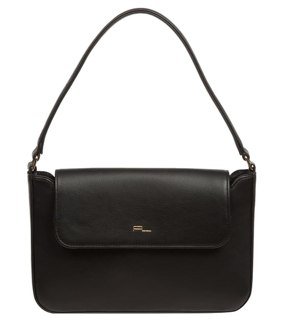 Olivia' Black Nappa Leather Evening Bag