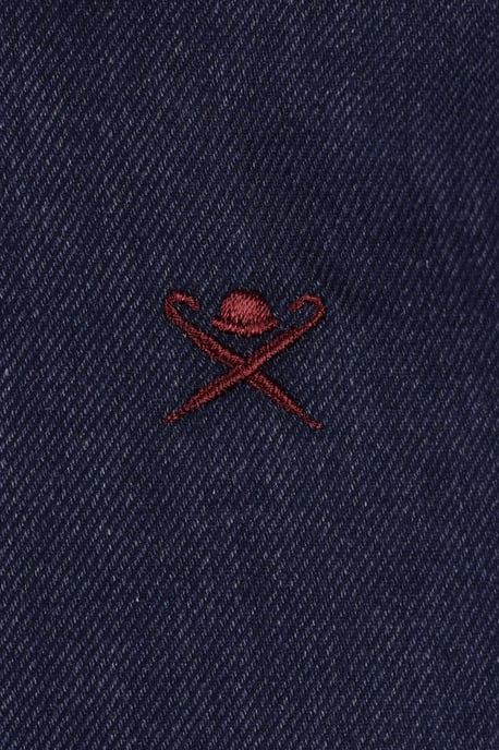 Hackett Flannel Multi Trim Long Sleeved Shirt Navy Blue