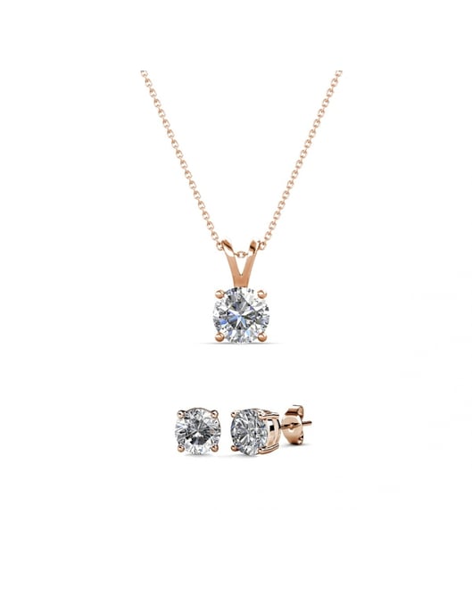 Parure et Coffret Mary - Oder Rosé et Cristal - Image 1