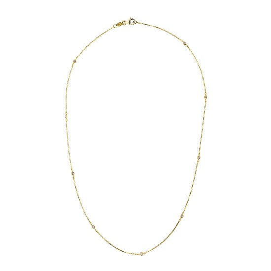 DIADEMA - Necklace Tiffany's - 9 Diamonds - Yellow Gold