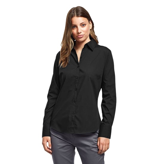 Premier - Bluse für Damen Langärmlig (Schwarz) - Image 3