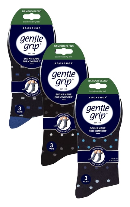 9 Pack Herren Bambus Socken | Gentle Grip | Extra Wide Loose Top nicht elastische Socken - SOMRM101106 - Image 2