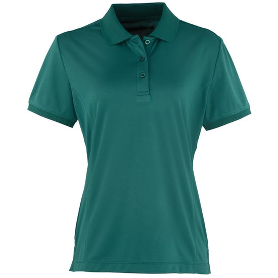 Premier Damen Coolchecker Piqué Polo-Shirt / Polohemd, Kurzarm (Flaschengrün) - Image 1